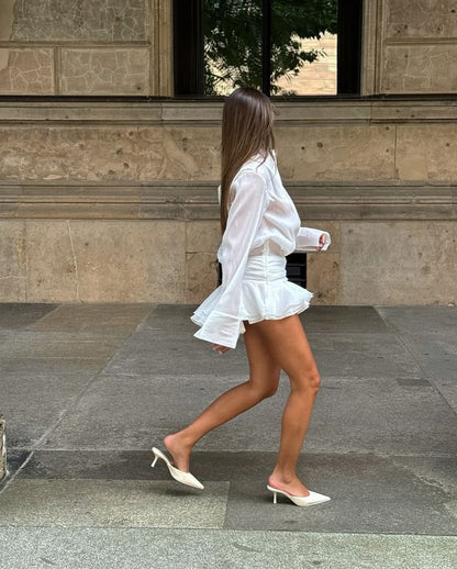 Pleated Short Dress