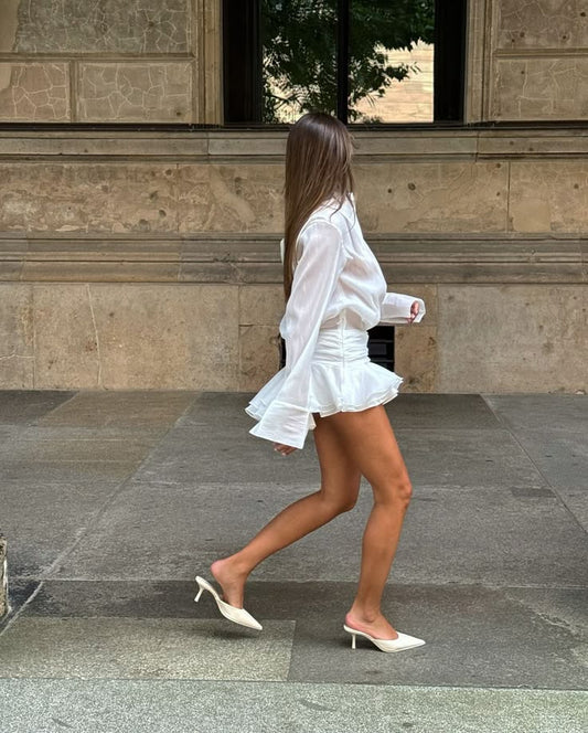 Pleated Short Dress