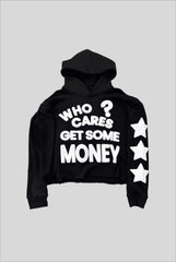 Chasing Money Cropped Graphic Hoodie