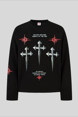 Gothic Cross Graphic Long Sleeve T-Shirt