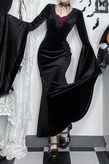 Elegant Open Back Gothic Dress