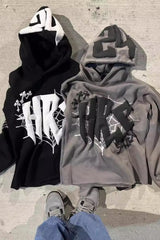 Gothic Puff Typography Pullover Hoodie