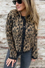 Soft Knit Cropped Leopard Cardigan