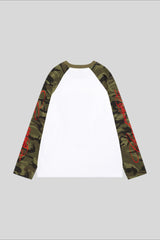 Camo Sleeve Character Graphic Raglan Tee