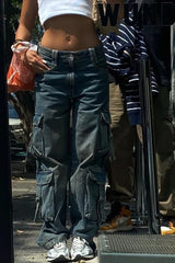 Y2K Streetwear Utility Jeans