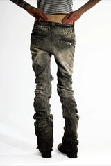 Stacked Wash Slim Flare Jeans