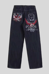 Gothic Multi Pocket Baggy Denim Jeans