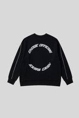 Racing Typography Graphic Piped Oversized Sweatshirt