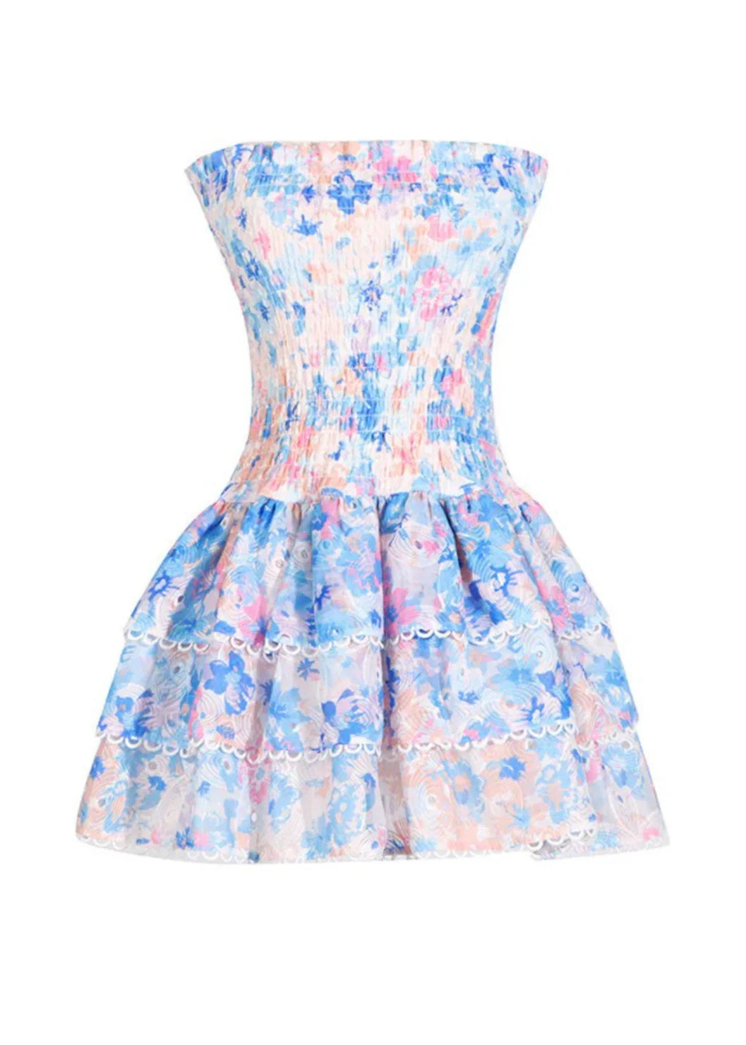 Strapless Floral Dress