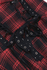 Lace-Up Waist Mini Gothic Dress