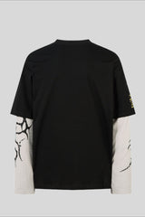 Punk Collage Graphic Layered Long Sleeve T-Shirt