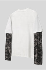 Horse Graphic Camo Layered Long Sleeve T-Shirt