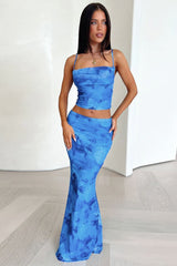 Cami Crop Top Bodycon Midi Skirt Set