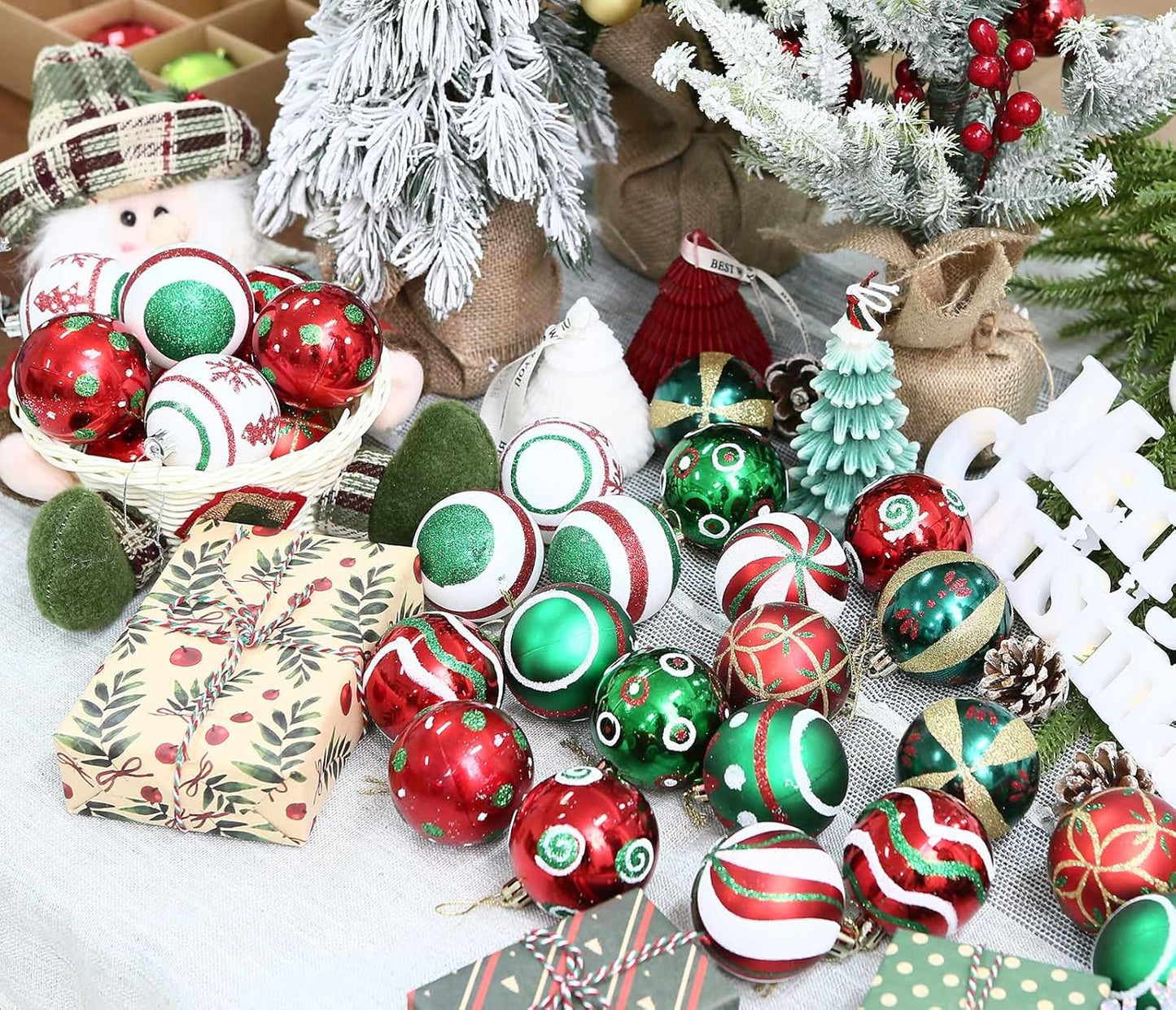 Christmas Balls Ornaments Set - 30 Pcs Shatterproof Hanging Ornaments for Xmas Party - Muti-Color