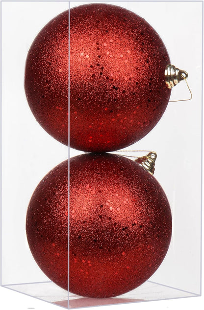 Blue Christmas Ball Ornaments - Set of 2