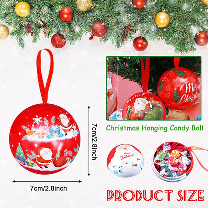 Christmas Candy Ball Box Hanging Decorations - 12 Pack