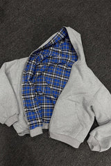 Reversible Plaid Full Zip Hoodie