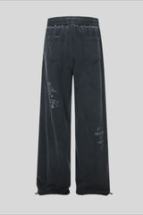 Washed Illustration Long Wide Leg Sweatpants