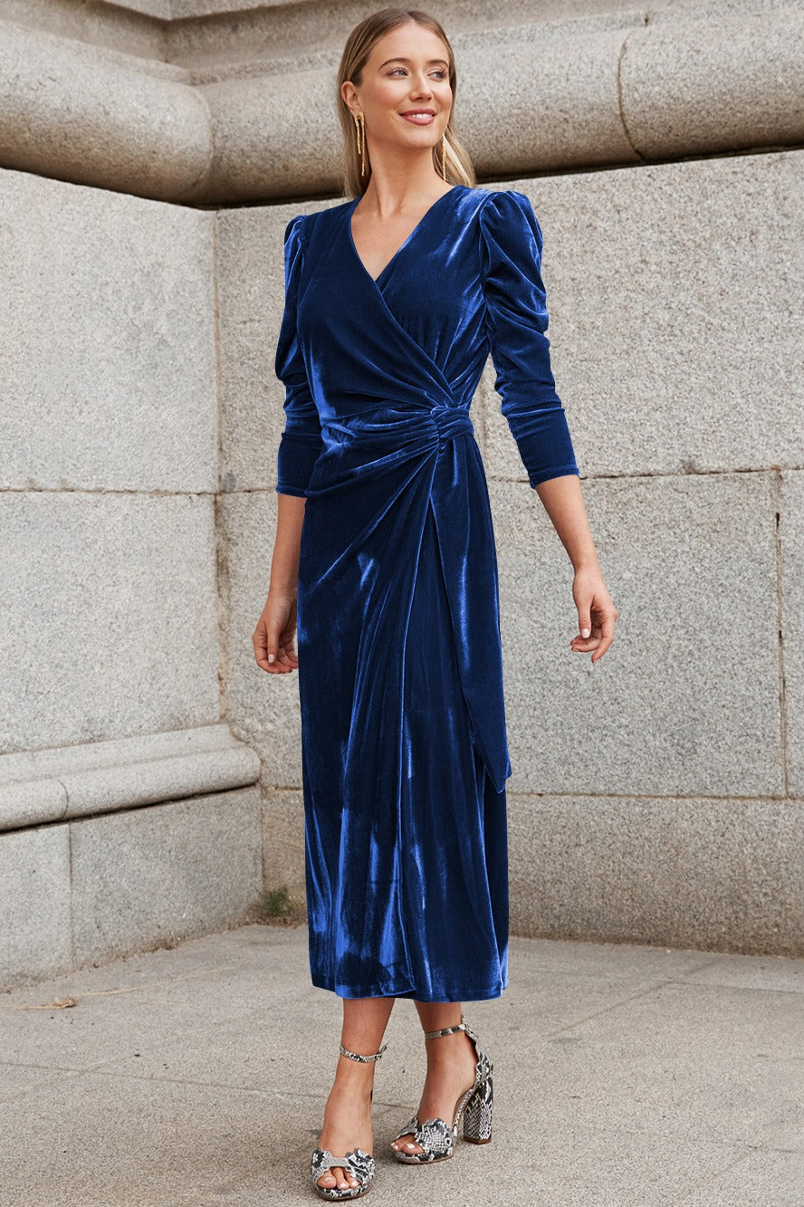Velvet Long Sleeve Party Dress