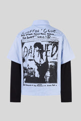 Layered Typography Photo Graphic Long Sleeve Shirt