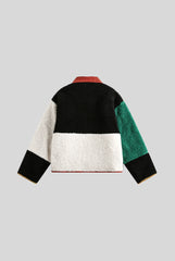 Color Block Sherpa Patch Pocket Coat