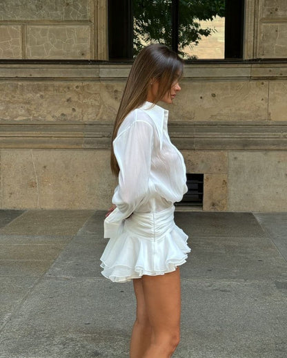 Pleated Short Dress