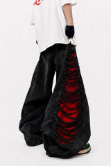 Ripped Baggy Barrel Leg Streetwear Jeans