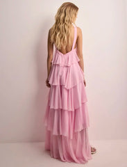 Ruffle Backless Maxi Dress