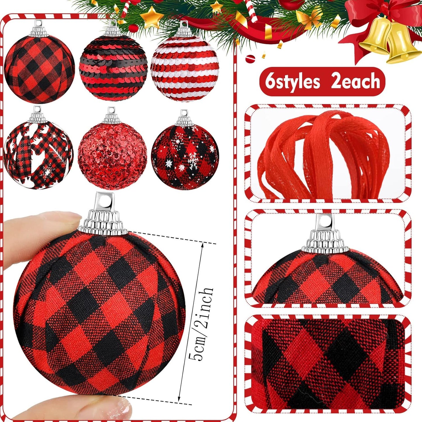 12 Pieces Cute Hanging Decorative Balls Ornaments for Party Holiday Wedding