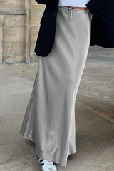High Waist Tie Mermaid Maxi Skirt