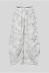 Rhinestone Curved Wide Leg Sweatpants