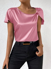 LEASA - FASHION FORWARD SHOULDER ACCENT BLOUSE