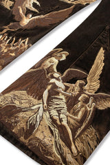 Eagle Angel Embroidered Wide Leg Jeans