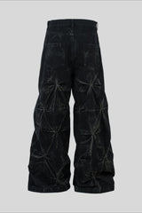Origami Pleat Wide Leg Jeans