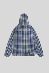 Plaid Hooded Full Zip Relaxed Shirt