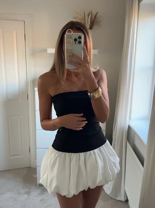 Bubble Hem Short Dress