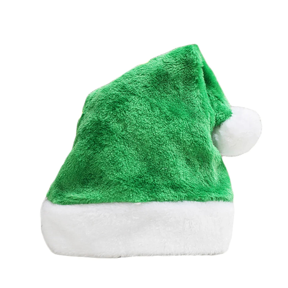 Plush Santa Claus Cosplay Party Hat For New Year Celebrations Green Hat-L