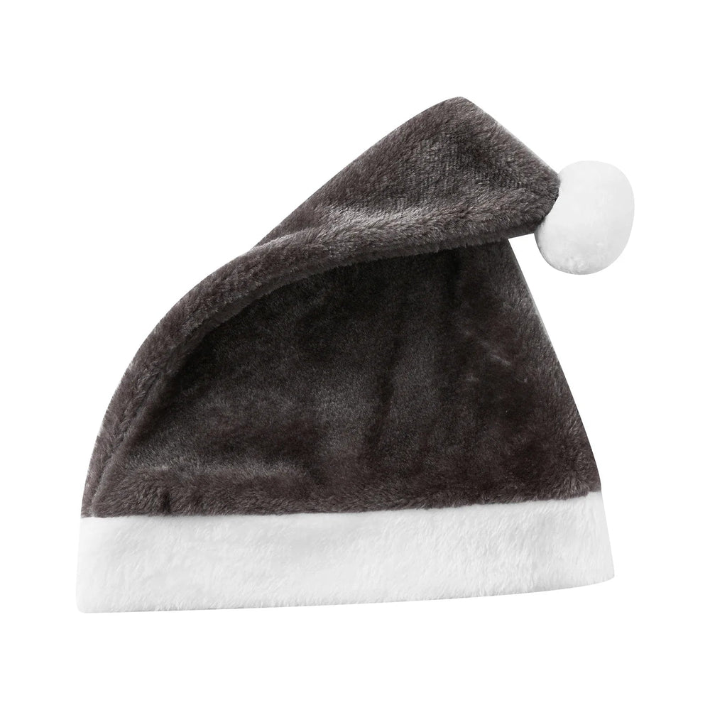 Plush Santa Claus Cosplay Party Hat For New Year Celebrations Gray Hat-L
