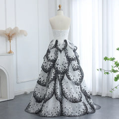 Ruffles Ball Gown Tulle Evening Dress| Customized