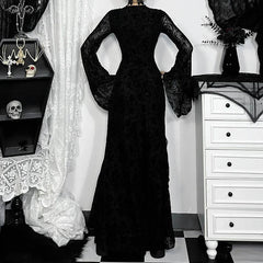 Quadrilateral Neck Corset Flare Full-Length Dress