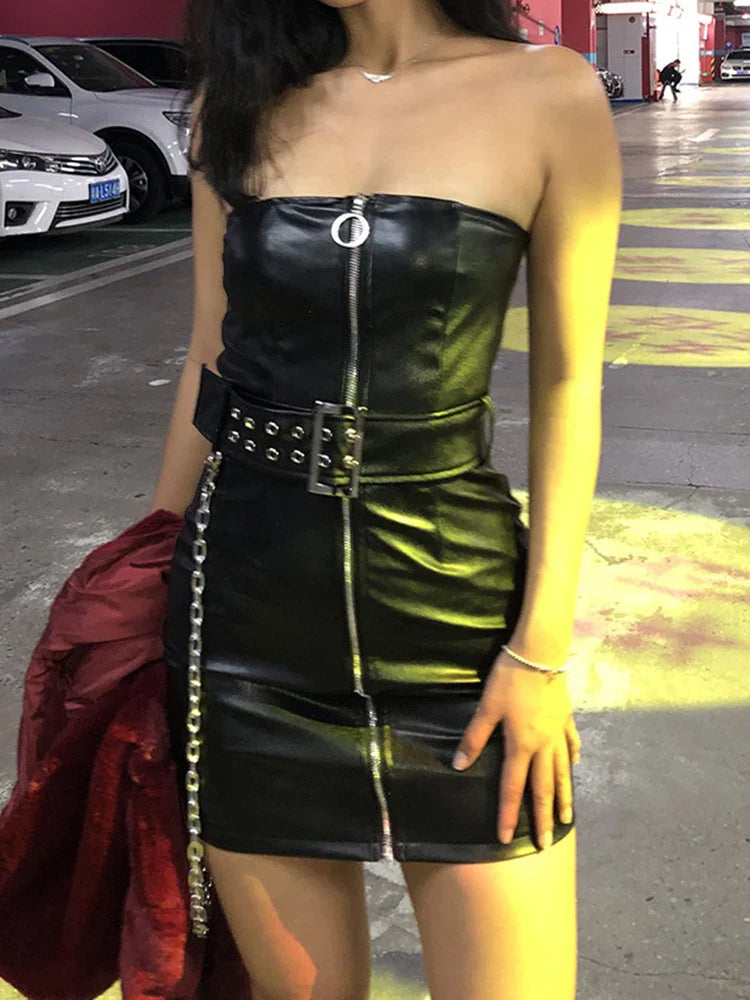 Zip Fastener Chain Belt Small Dress