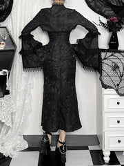 Tie-Up Woven Spaghetti Strap Full-Length Dress