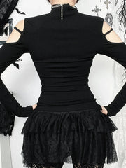 Flower Square Collar Knitted Top