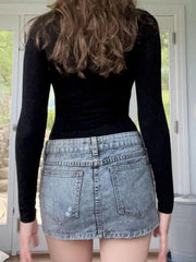 Hollow Lace Sleeve Knit Top