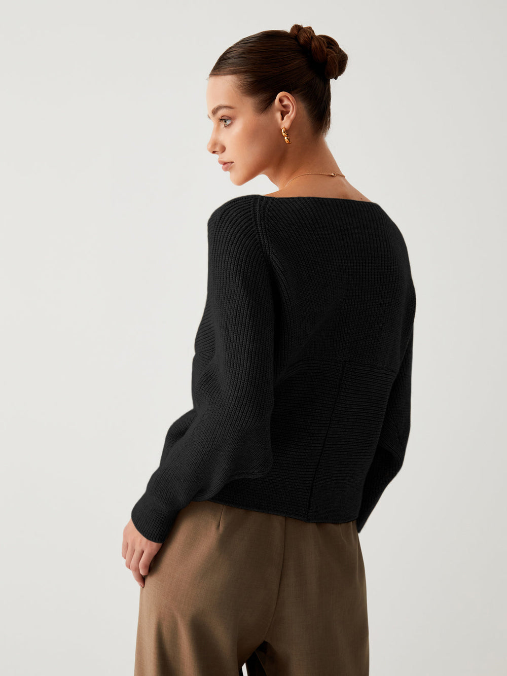 Cross My Heart Trendy Oversized Crop Sweater Sweaters L