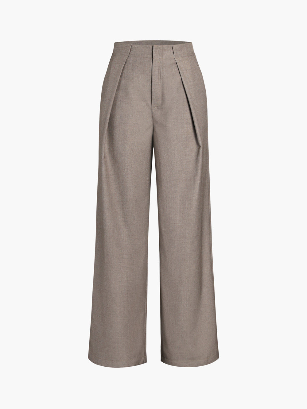 Middle Waist Solid Trendy Pocket Straight Leg Pants Khaki / XS Pants