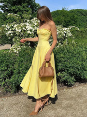 Loisa | Lemon Corset Fit Midi Dress