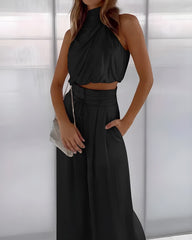 ODELLIA - CLASSIC HALTER WIDE LEG SET