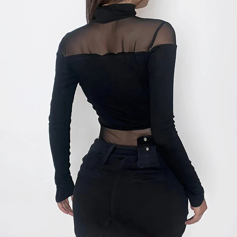 Mesh Bodysuit Knit Top