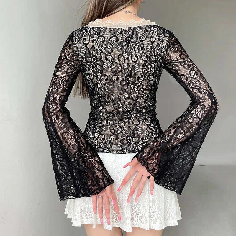 Bow V-neck Knit Top